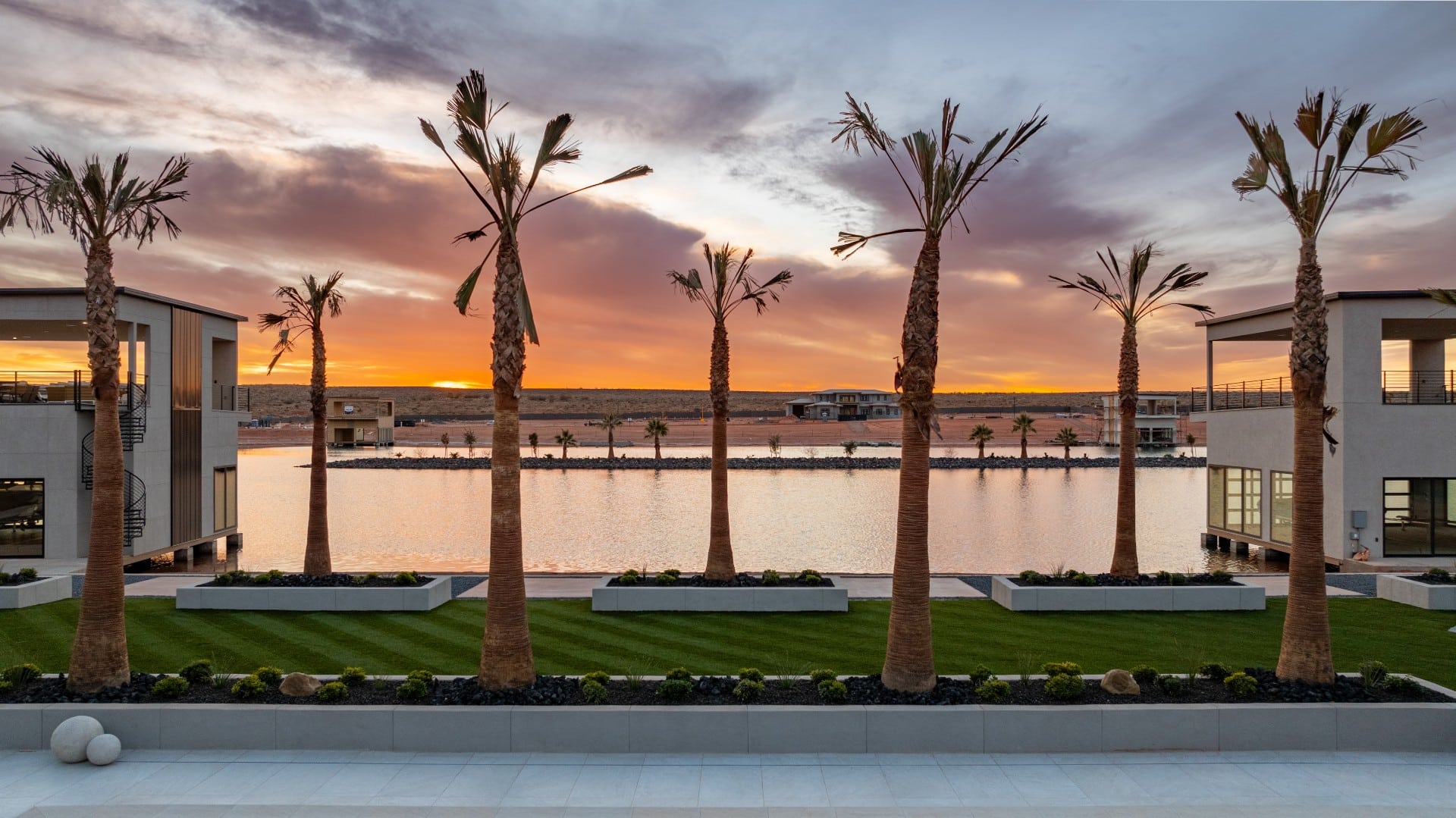 Sunset over the lake at Southern Shores